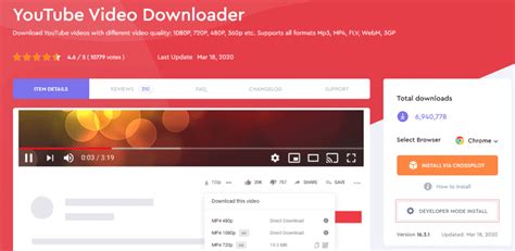 Youtube video downloader extension